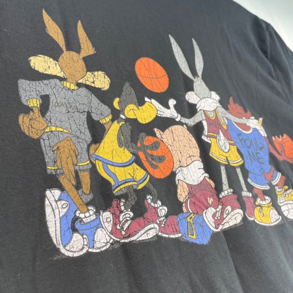 Looney Tunes Basketball Team Graphic T-Shirt Black Unisex Size Medium - Picture 8 of 14